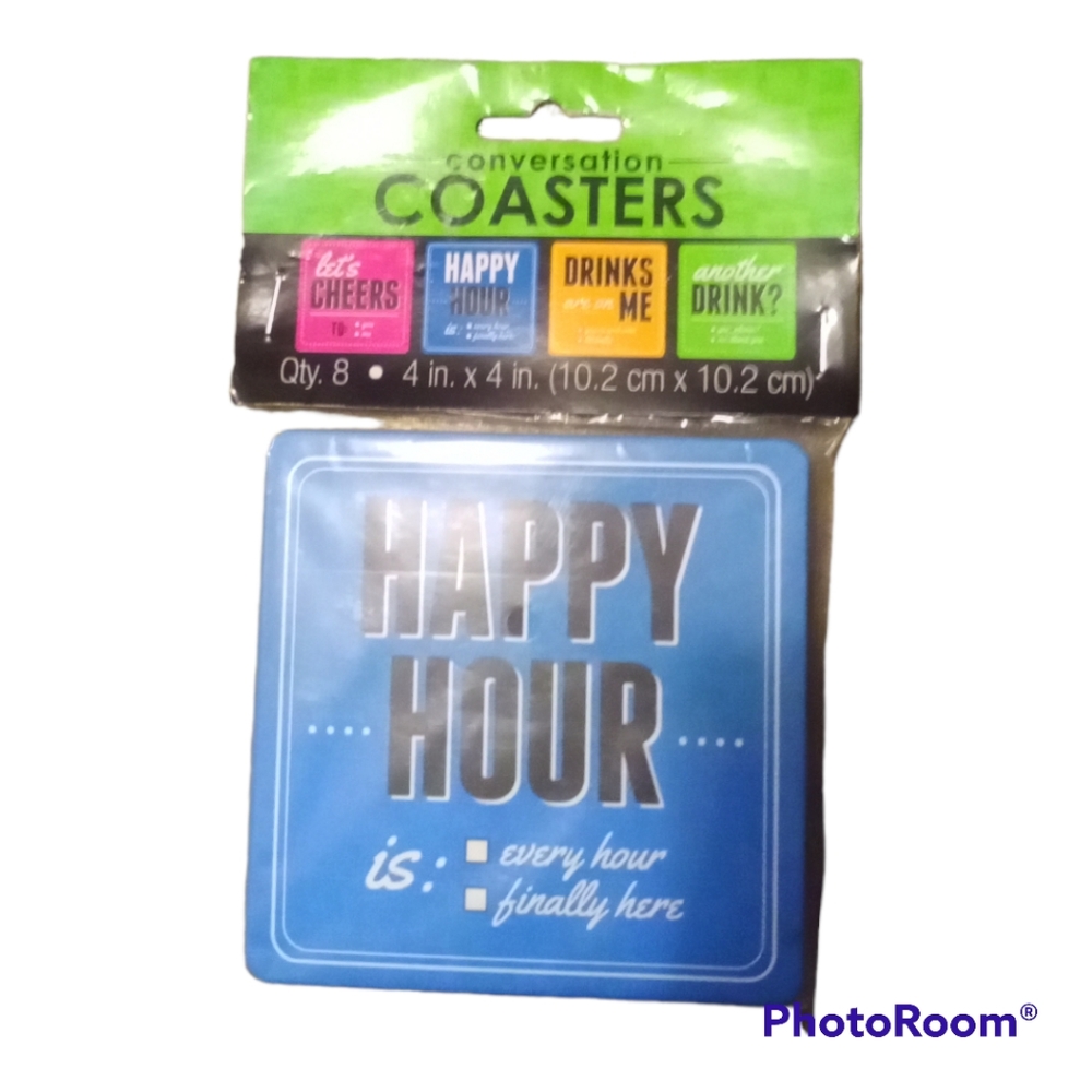 Conversation cup coasters